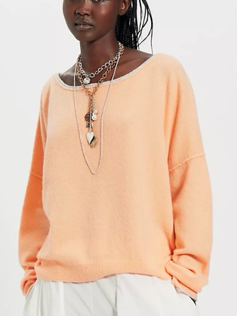 NWT Free People See Me SoftSpun Pullover Women's Size Small in Spring Melon